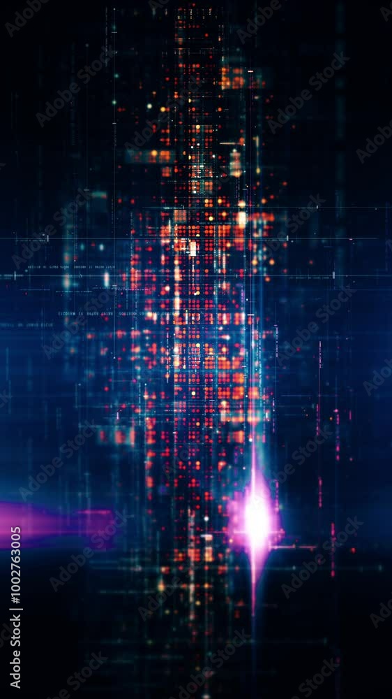 Poster futuristic metaverse, hi-tech digital data telemetry with encrypted numbers, display dynamic backgro