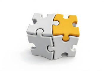 Obraz premium 3d illustration slanted puzzle 