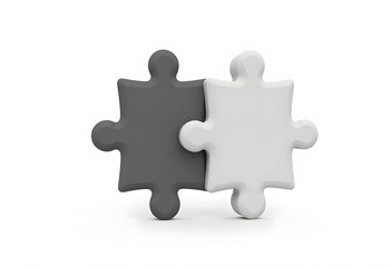 3d illustration slanted puzzle 