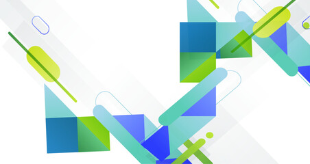 Abstract geometric shapes in soft colors, creating a balanced and harmonious visual composition