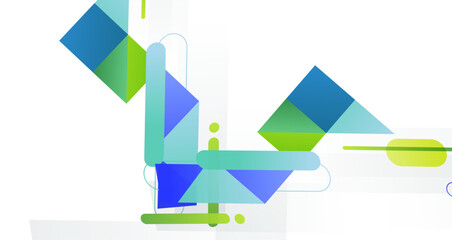 Abstract geometric shapes in soft colors, creating a balanced and harmonious visual composition