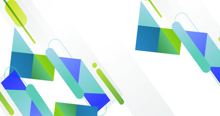 Abstract geometric shapes in soft colors, creating a balanced and harmonious visual composition