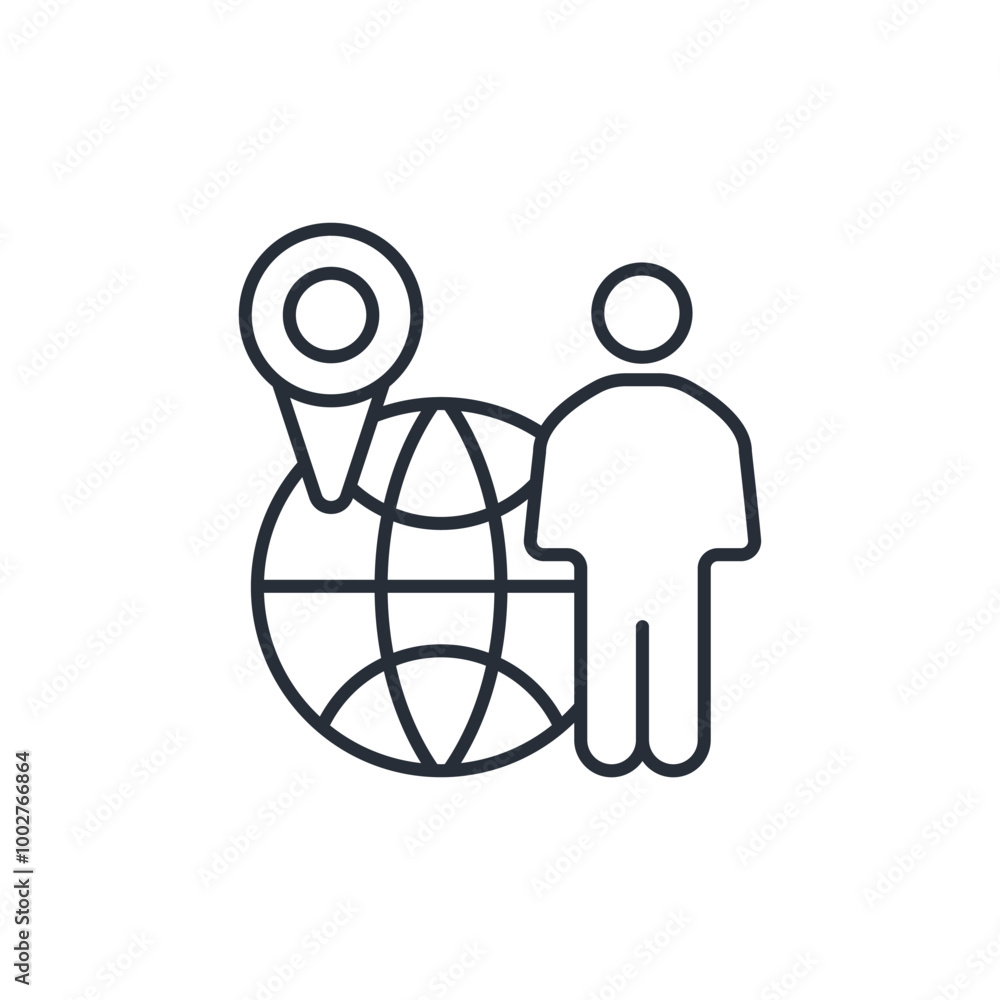 Poster geolocation icon. vector.editable stroke.linear style sign for use web design,logo.symbol illustrati