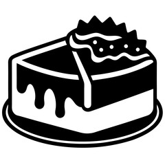 Cake Black and White Isolated Icon Vector Illustration Printable Graphic Design