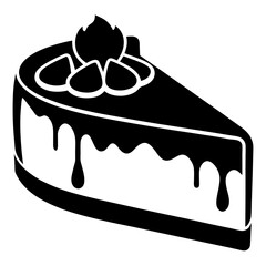 Cake Black and White Isolated Icon Vector Illustration Printable Graphic Design