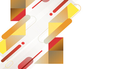 Abstract Composition of Geometric Shapes in Warm Colors