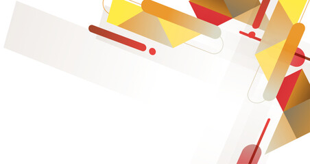 Abstract Composition of Geometric Shapes in Warm Colors