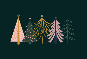 Merry Christmas and New Year.  Nice Christmas cards. Vector illustration.