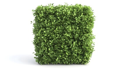 Naklejka premium Vibrant Green Hedge with Lush Foliage in Serene Garden Setting