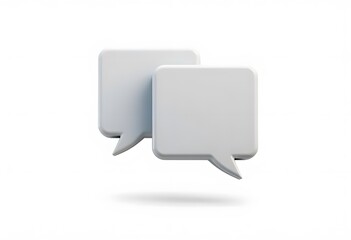 Fototapeta premium 3D White text bubble frame. Social media online platform concept icon, communication on application. For Valentine, web design, wedding, sticker, greeting card. 