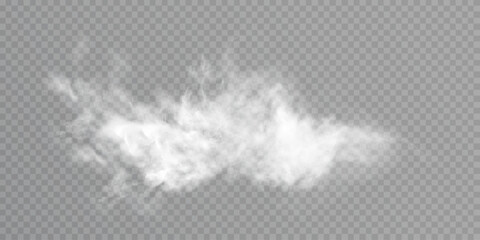 Fog, smoke, steam, haze, explosion isolated transparent special effect. White vector cloudiness background, fog or smog explosion effect. Vector illustration