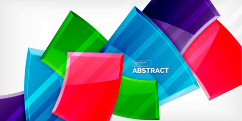 Colorful geometric abstract shapes. Illustration For Wallpaper, Banner, Background, Card, Book Illustration, landing page