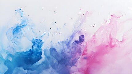 an abstract piece of art featuring a blend of colors. On the left side, there are shades of blue that gradually transition into purple in the middle. On the right side, the colors shift from purple 