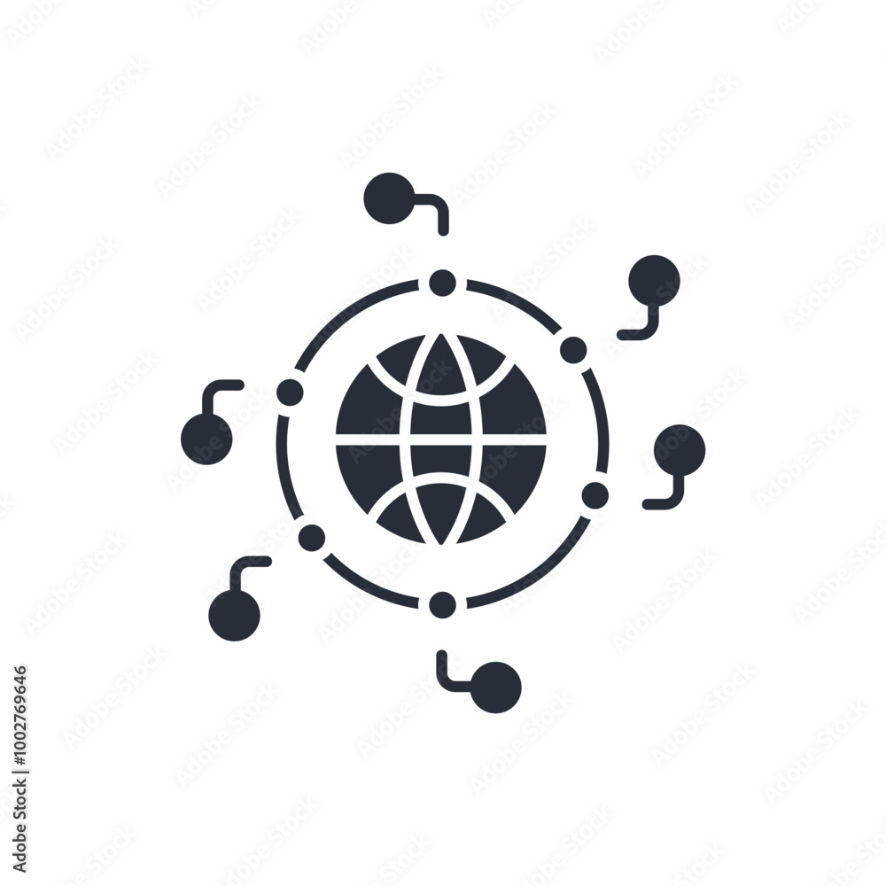 Poster networking icon. vector.editable stroke.linear style sign for use web design,logo.symbol illustratio