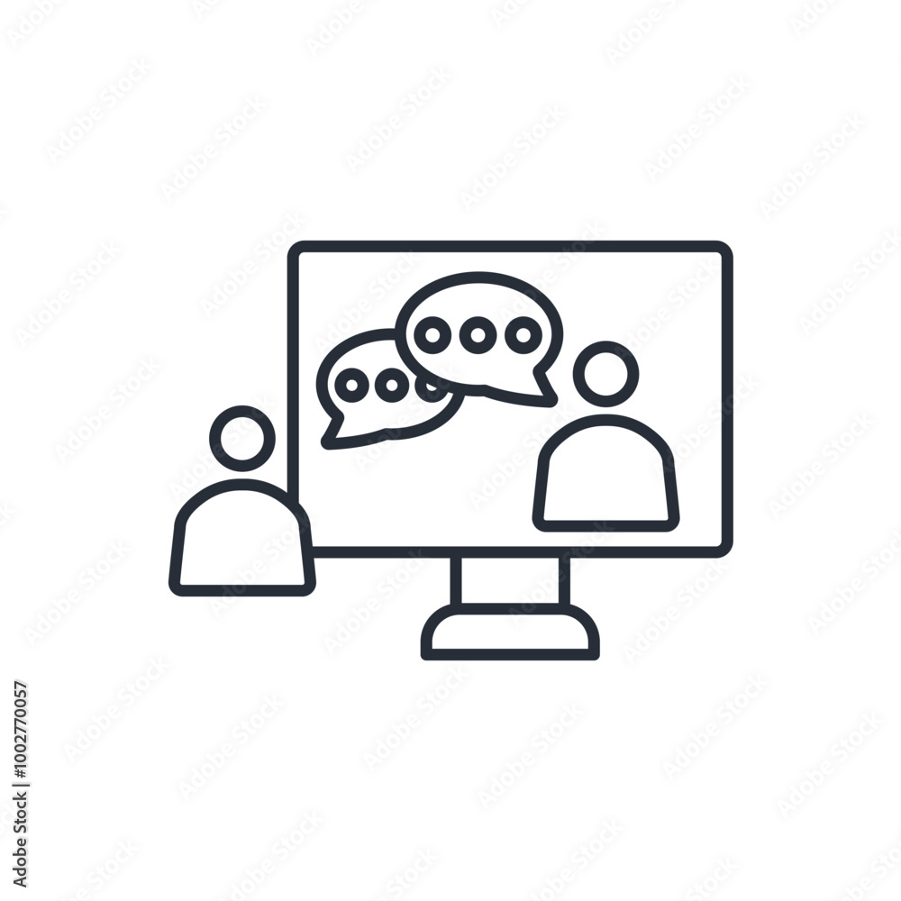 Poster online communication icon. vector.editable stroke.linear style sign for use web design,logo.symbol i
