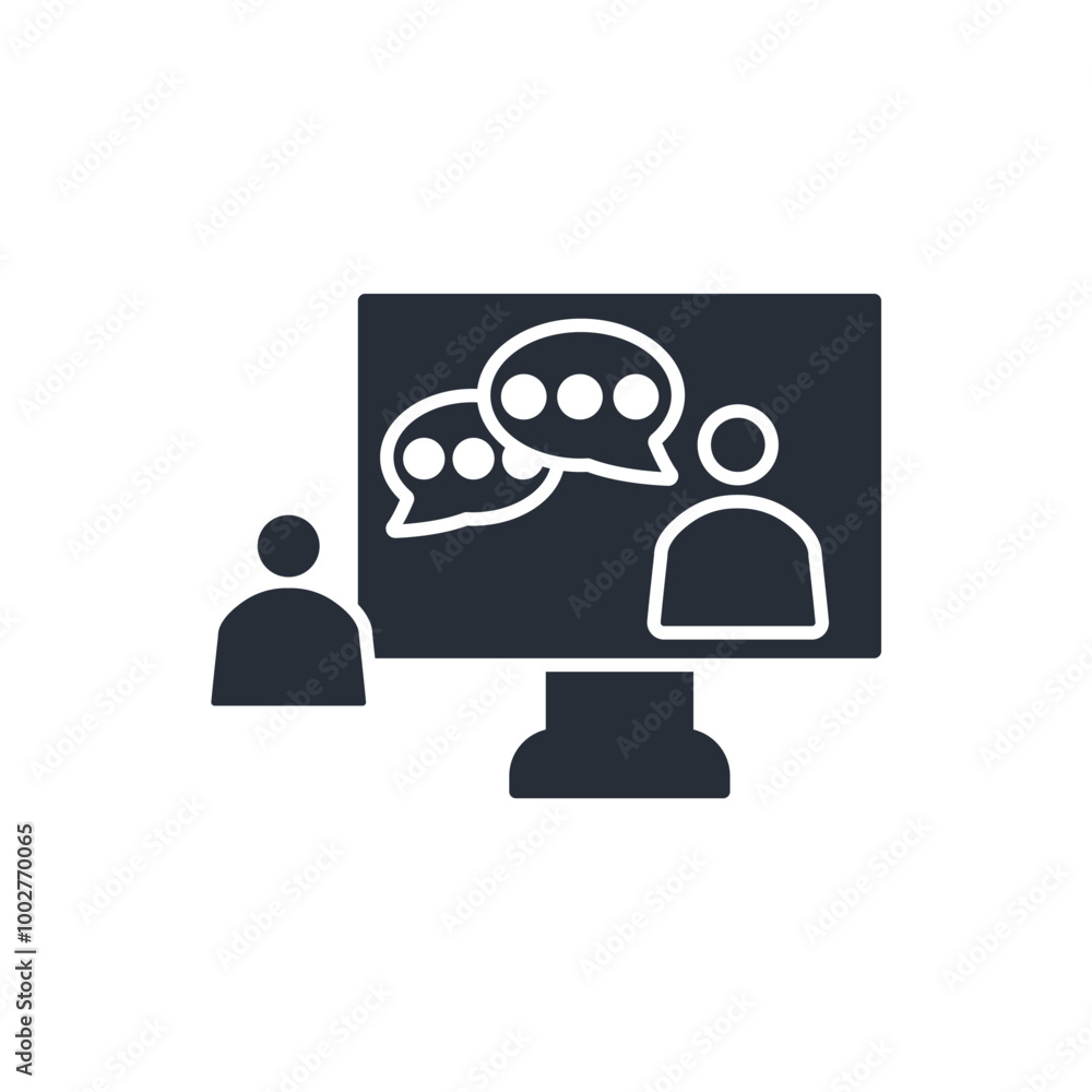 Poster online communication icon. vector.editable stroke.linear style sign for use web design,logo.symbol i