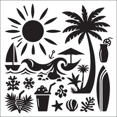 Summer Vector Palm Design Art 