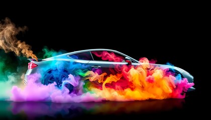 fire car in the night