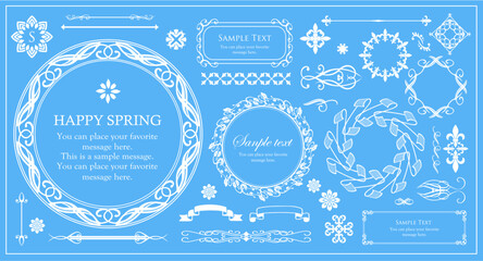 クリスマスモチーフのフレームデザインセット。ゴージャスでエレガントなデザイン素材
