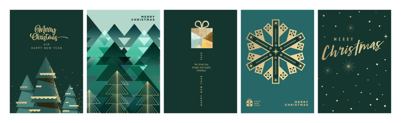 Christmas and New Year Greeting Cards. Vector illustration concepts for background, greeting card, party invitation card, website banner, social media banner, marketing material.