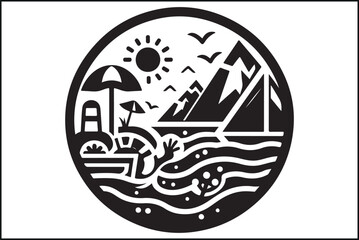 Fototapeta premium Summer Vector Palm Design Art 