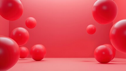 A red background with red balls scattered around it