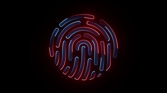 Animation of fingerprint icon. concept of fingerprint scanning. cyber security icon