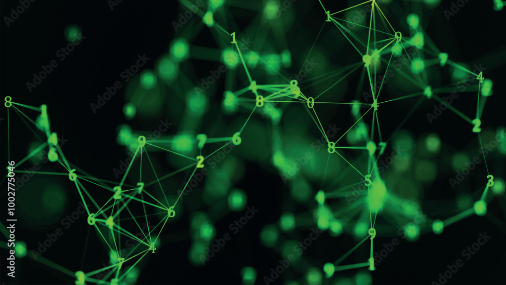 Poster abstract background with connecting dots and lines. network connection structure. plexus effect. 3d 