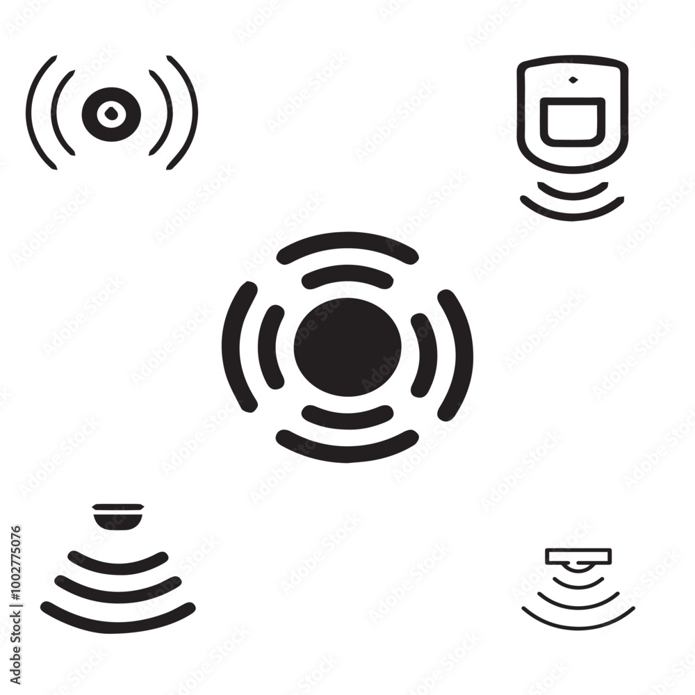 Poster motion detection vector icon set