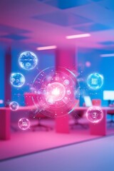 Abstract, science, futuristic, energy technology concept.