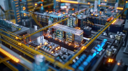 Obraz premium Digital Twins Concept in Modern Manufacturing