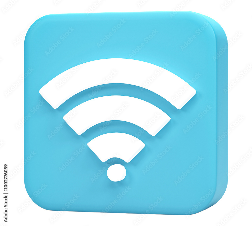 Poster icon wifi isolated on transparent background. 3d render.