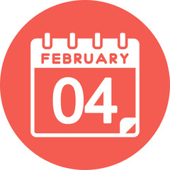 4 February Vector Icon Design