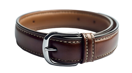 Classic,well-crafted leather belt with a sleek silver buckle,perfect for complementing a range of men's formal,business,or casual outfits.