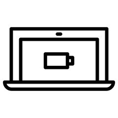 Laptop Battery Low Icon. Simple Computer Vector Illustration.