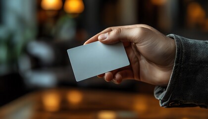 A consultant s hand placing a business card on the table during an introductory meeting, business card exchange, networking in consulting
