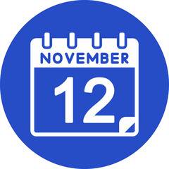 Fototapeta premium 12 November Vector Icon Design
