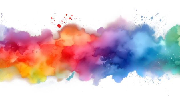 Rainbow watercolor transparent clip art png, splashes, spray and stains. rainbow abstract.