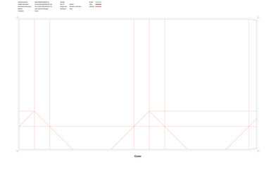 Custom dimensions tote bags hands-free dieline 220040
Mockup of unfolded flattened customizable rectangular box