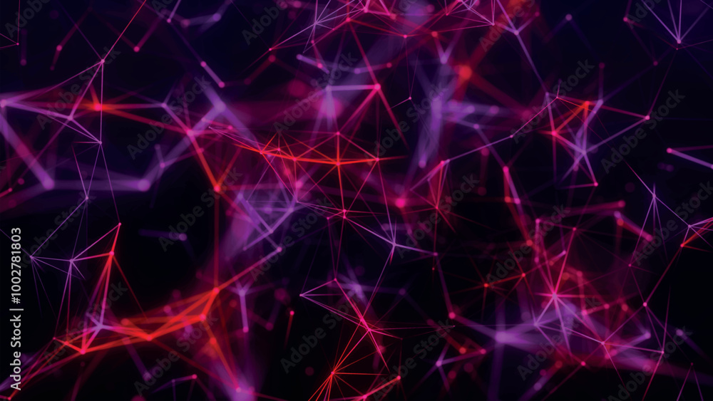 Aufkleber abstract background with connecting dots and lines. network connection structure. plexus effect. 3d 