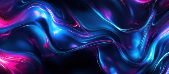 Obraz premium Abstract Neon Swirls and Waves