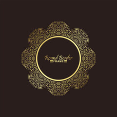 Luxury Gold round floral frame design