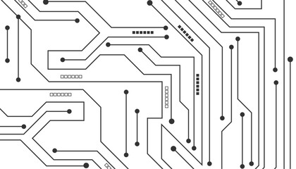 Vector Technology black circuit diagram concept. Abstract technology on white background. High-tech circuit board.