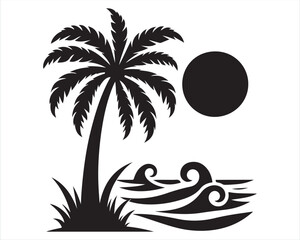 Summer Vector Palm Design Art 