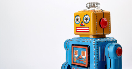 Naklejka premium Vintage toy robot with retro design