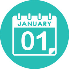 1 January Vector Icon Design