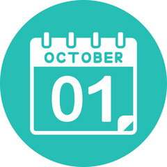 1 October Vector Icon Design