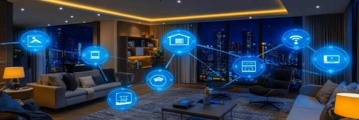 Smart home technology in living room