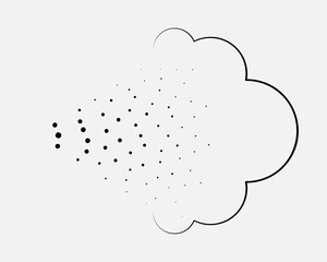 Spray icon of aerosol or airbrush for water gas nozzle steam, perfume deodorant, graffiti paint. Sign shower drops, disinfection, cleaning.