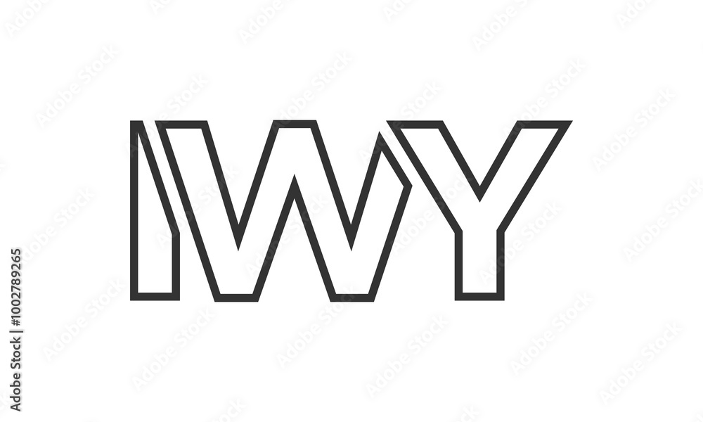 Fototapete IWY logo design template with strong and modern bold text. Initial based vector logotype featuring simple and minimal typography. Trendy company identity.